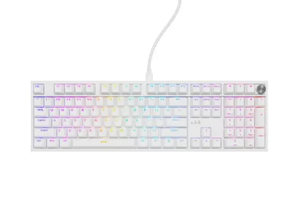 Genesis Thor 404 bílá / Herní mechanická klávesnice / RGB / Gateron Yellow Pro / Drátové USB-A / US layout (NKG-2299)