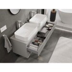 MEXEN/S - Rivel koupelnová skříňka pod umyvadlo 140 cm s deskou, 2 zásuvky, reliéf , šedá mat 91A20-14047-2-BFFC62