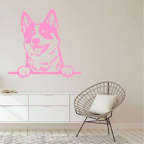 Samolepka Akita Inu Barva: růžová, Velikost: 60 x 58 cm