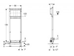 GEBERIT - Duofix Předstěnová instalace pro sprchu, výška 1,30 m, s odtokem ve stěně, nástěnná armatura pod omítku, pro výšku mazaniny u vtoku 90-200 mm 111.580.00.2