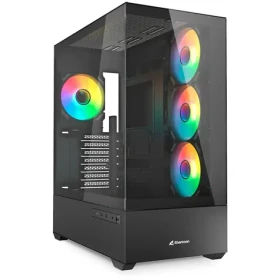 Sharkoon AK6 RGB bílá / ATX / 2x USB 3.2 / 1x USB-C / 4x 120mm / bez zdroje / průhledná bočnice (4044951041701)