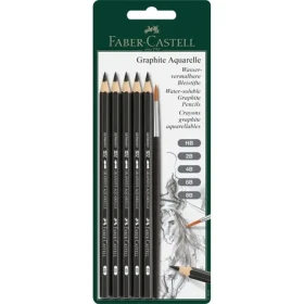 FABER-CASTELL Graphite Aquarelle Grafitová tužka - blistr 5 ks a štěteček (117897)