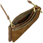 Stylová dámská semišová kabelka na rameno Amanda, hnědá