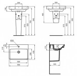 IDEAL STANDARD - i.Life B Umyvadlo nábytkové, 55x44 cm, s přepadem, s otvorem na baterii, bílá T571801