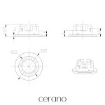CERANO - Krytka přepadu umyvadla - kruh - nerezová ocel - černá matná CER-666025