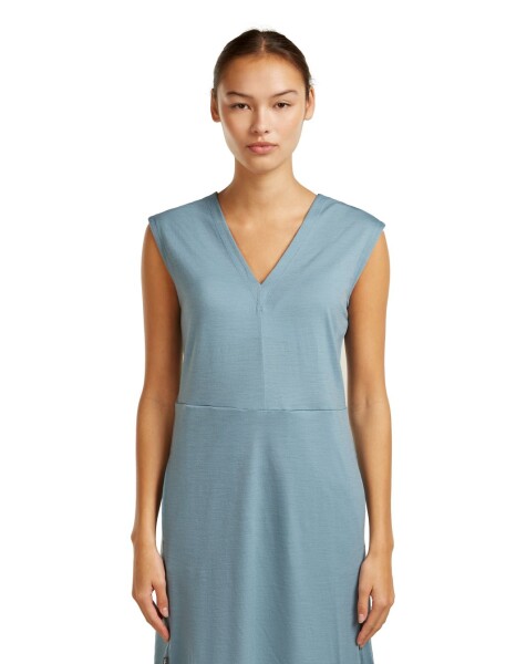 Dámské merino šaty ICEBREAKER Wmns 200 Granary Sleeveless V Neck Dress, Flint Blue velikost: S
