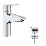 GROHE - QuickFix Start Umyvadlová baterie s výsuvnou koncovkou a výpustí Push-Open, chrom 24205003