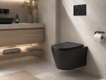 CERANO - WC závěsné Hugo, Vortex - vírové splachování + Slim/SoftClose sedátko - černá matná - 53x36 CER-680364