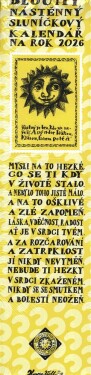 Dlouhý nástěnný sluníčkový kalendář na rok 2026