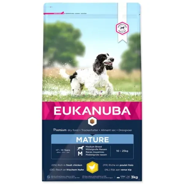 Eukanuba Mature Medium 3kg / granule pro psy / pro střední plemena (1743-205478)