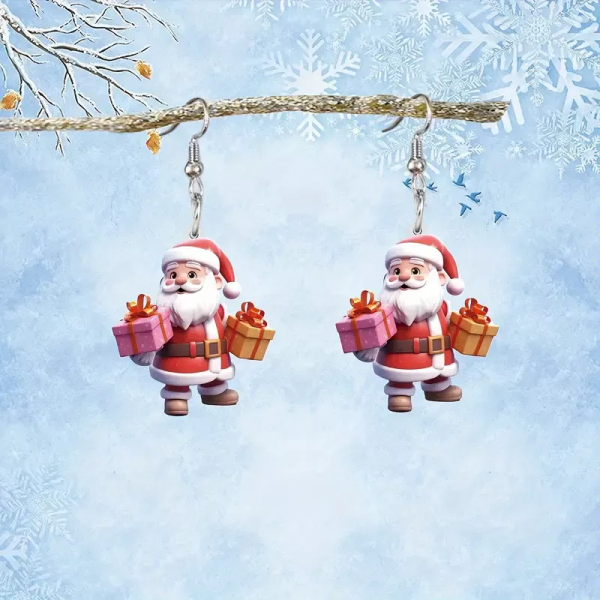 Dovoz Náušnice Santa s dárkem