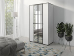FRONTI Šatní skříň OSLIN I 120 cm bílá + černá 13128