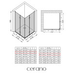 CERANO - Sprchový kout Volpe Duo L/P - 6 mm - černá matná, transparentní sklo - 70x80x190 - zalamovací CER-028513