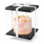 Cake star dortový box černý hranatý 26x26x31cm - bez stuhy