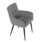 Židle jídelní, světle šedá látka, černý kov