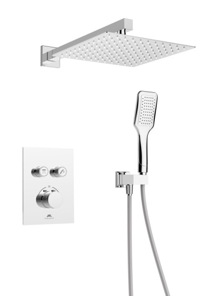 Rubineta - THERMO-2F-OLO (SQ), termostatický podomítkový set, 2-cestná (s příslušenstvím) OLBA625055