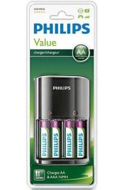 Philips MultiLife nabíječka + 4 AA baterie (SCB1490NB/12)