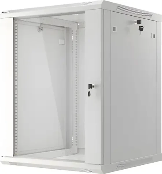 Lanberg WF01-6615-10S šedá / Nástěnný rozvaděč 19" / 15U / 600×600 mm / prosklené dveře / flat pack (WF01-6615-10S)