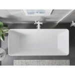 MEXEN/S - Velo Slim volně stojící vana 170 x 75, bílá/černá, sifon a přepad bílá 52811707575-20