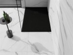 MEXEN/S - Stone+ obdélníková sprchová vanička 90 x 80, černá, mřížka černá 44708090-B