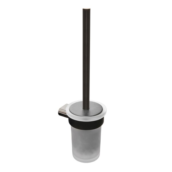 Wc štětka SAT Simply R PVD PVD gun metal/mléčné sklo SATDSIMR37GM SATDSIMR37GM