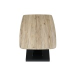 Stůl konferenční 120x60, MDF deska, 3D dekor dub san remo, kovové nohy, černý lak.