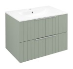 SAPHO - SET koupelnová skříňka CIRASA 70cm s umyvadlem a LED zrcadlem, 2x zásuvka, verde KSET-101