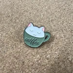 Pinarna.cz Catffee - bílá kočička v zeleném hrníčku