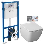 ALCADRAIN předstěnový instalační systém bez tlačítka + WC JIKA PURE + SEDÁTKO DURAPLAST H895652 X PU1