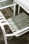 HAY Sedák Terrazza Olive bold stripe 40 × 40 cm, zelená barva, textil
