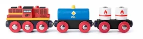 Woody Diesel lokomotiva s nákladním vlakem