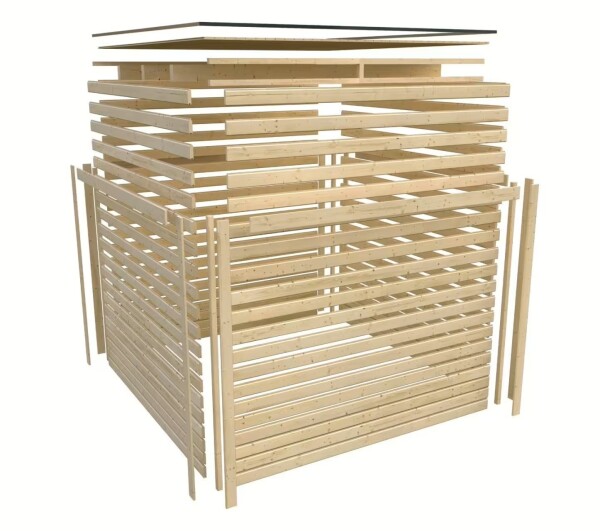 Finská sauna – KARIBU ARES 1 (natur / antracit)