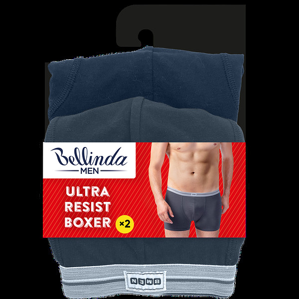Dvojbalení bavlněných boxerek ULTRA RESIST BOXER 2x - BELLINDA - šedá XXL