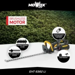 MoWox EHT 6362 Li Excel Series / Aku nůžky na živý plot / 62V / Otočná rukojeť / Délka lišty 63 cm / bez aku a nabíječky (EHT 6362 Li)