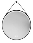 Kielle - Idolio Zrcadlo s LED osvětlením a vyhříváním, průměr 59 cm, černá 50324004