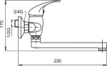 NOVASERVIS - Dřezová baterie 150 mm lékařská páka Metalia 55 chrom 55076L,0