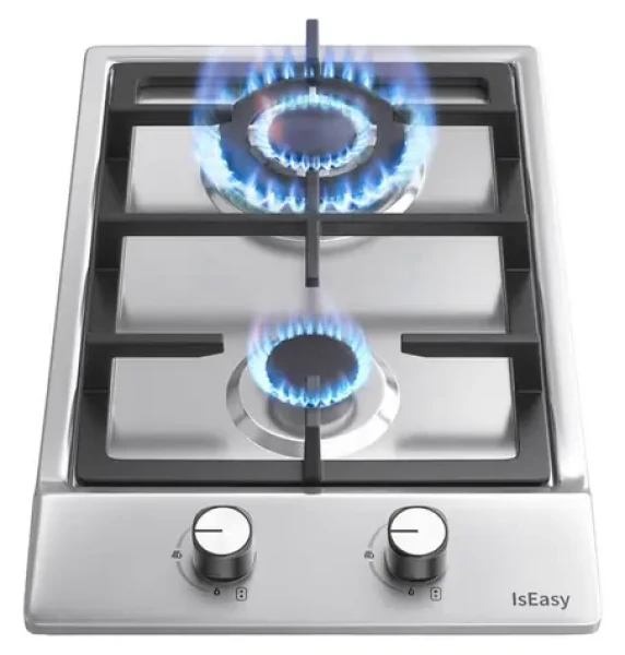 IsEasy MGBS-312A nerez / Plynová varná deska / 2 hořáky / 3300 W + 1000 W / NG/LPG (MGBS-312A)