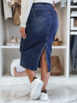 Džínová midi sukně s rozparkem MERITTA navy blue FashionStreet CY0482 XXL