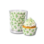 Dortisimo Košíčky na mini muffiny se zelenými květinami (100 ks)
