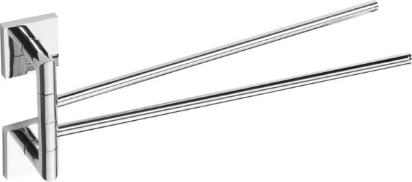 SAPHO - X-SQUARE dvojitý držák ručníků otočný 420, chrom XQ405