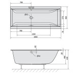 POLYSAN - CLEO SLIM obdélníková vana 180x90x48cm, bílá 13111S