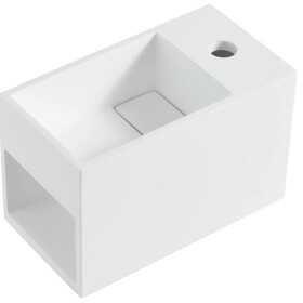 CERANO - Umývátko z litého mramoru Zeno, závěsné pravé - bílá matná - 33x18 CER-8050BD80377