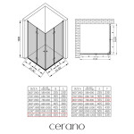 CERANO - Sprchový kout Volpe Duo L/P - 6 mm - černá matná, transparentní sklo - 120x80x190 - zalamovací CER-669583