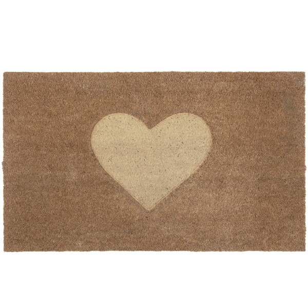 Ib Laursen Rohožka Embossed Heart, přírodní barva