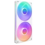 NZXT F240 RGB CORE bílá / 2x 120mm / Fluid Dynamic Bearing / 30 dB @ 2400 RPM / 75.12 CFM / 4-pin PWM + 4-pin rgb (RF-U24HF-W1)