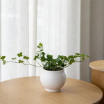 Storefactory Keramický obal na květiny Berghalla Off-White Ø 10 cm, krémová barva, keramika