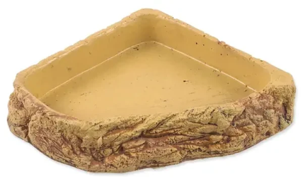 Repti Planet Miska terarijní rohová béžová / Miska pro terária / Pryskyřice / 19,5x19x4,5 cm (007-858603)