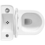 CERANO - WC kombi s umývátkem Cesso, Rimless - bezokrajové splachování + UF sedátko - spodní/zadní odpad - bílá lesklá - 61,8x38 CER-680362