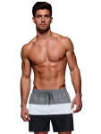 Pánské šedobílé plavecké šortky FashionStreet SX2519 XXL