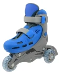 TRISKATE Basic šedo-modré vel. XS (27-30) / Dětské kolečkové brusle / 3 kolečka / PVC 64x24 mm (TRISKAT13.3-XS)